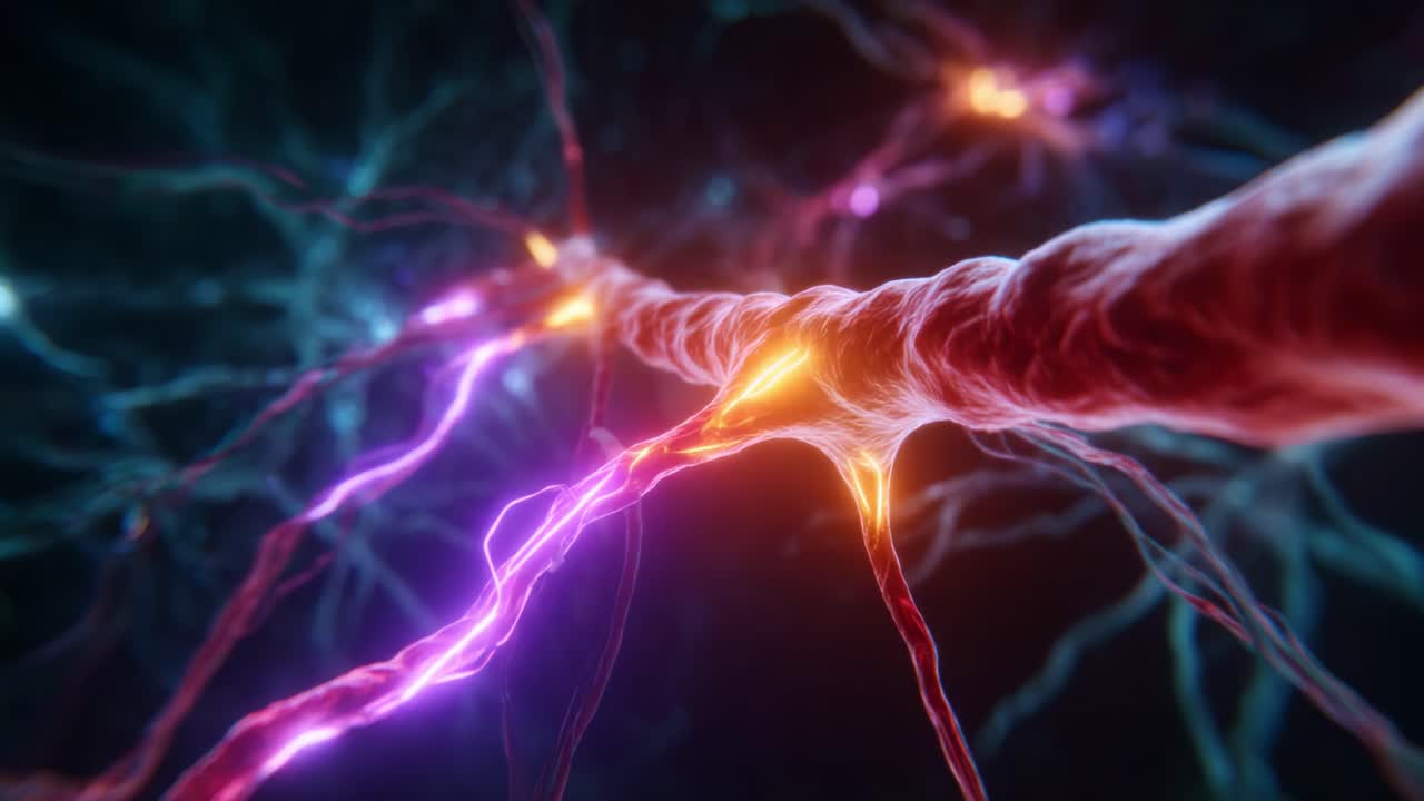 Esplorando le vie neurali: un viaggio visivo attraverso le complesse interconnessioni di neuroni e sinapsi nel sistema nervoso umano