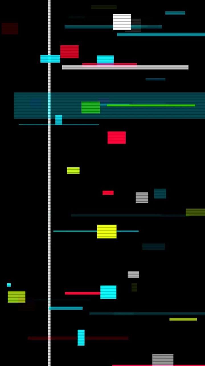 Digital Glitch Effect with Colorful Geometric Lines on Black Background