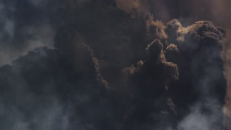 thick dark clouds of cumulonimbus moved across the sky