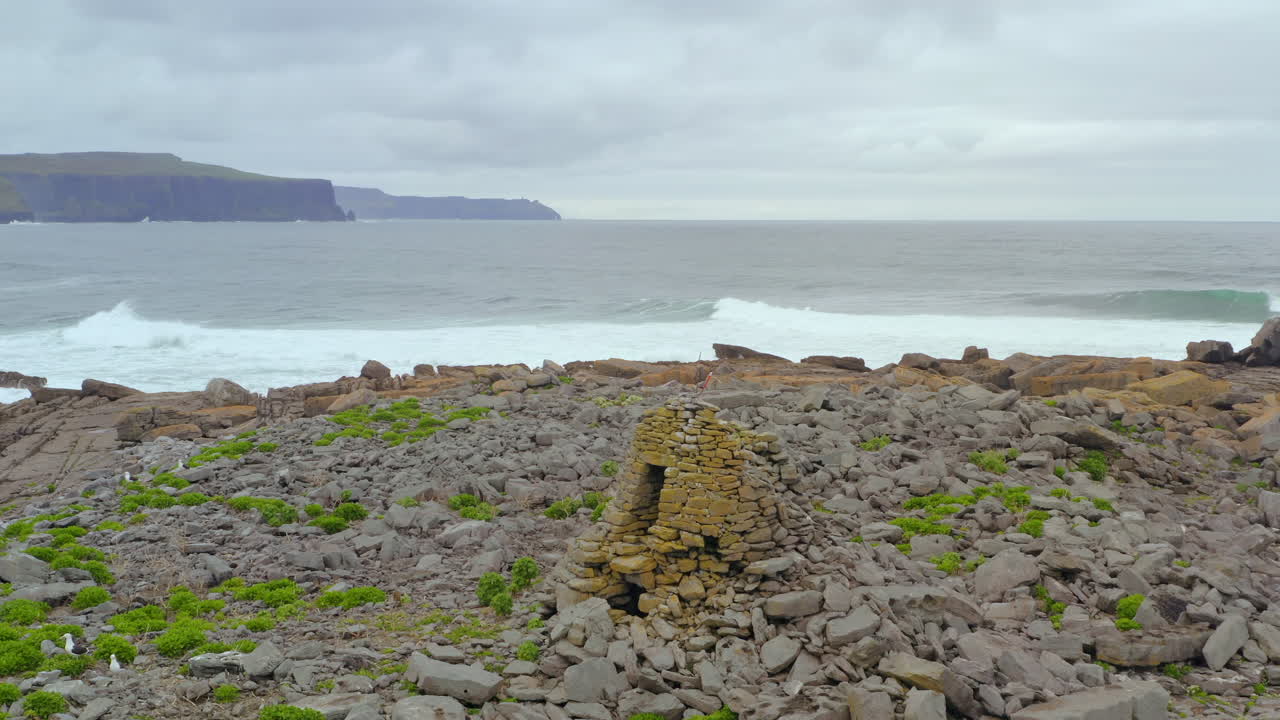 Surfing spot between Cliffs of Moher and Crab Island. Doolin, Ireland