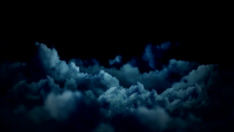 fantasy landscape on cloudy sky, white smoke animation, loop background,