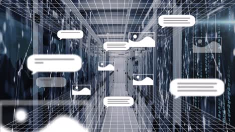 animación de un texto y procesamiento de datos a través de servidores informáticos
