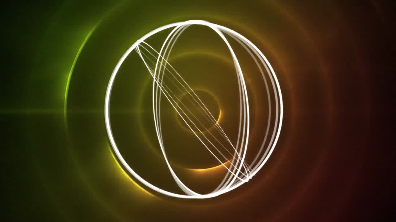 círculos giratorios en un fondo de efectos de luz verde