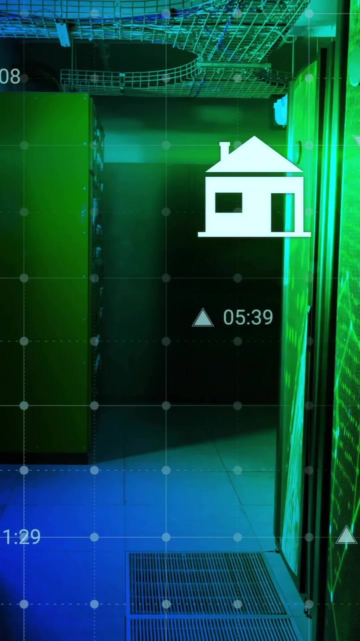 Animation af digital databehandling over computerservere