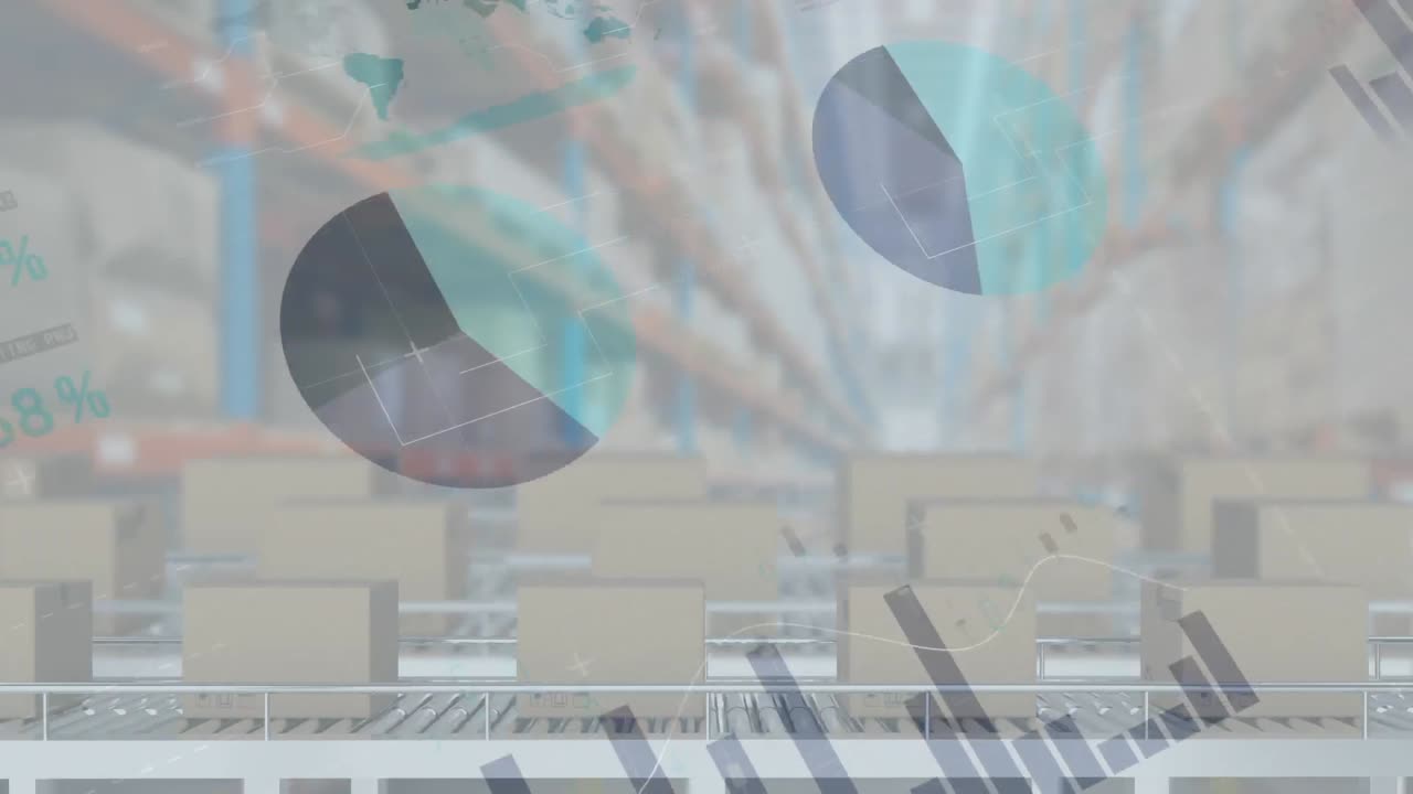 창고에 대한 컨베이어 벨트에 있는 여러 상자에 대한 통계 데이터 처리