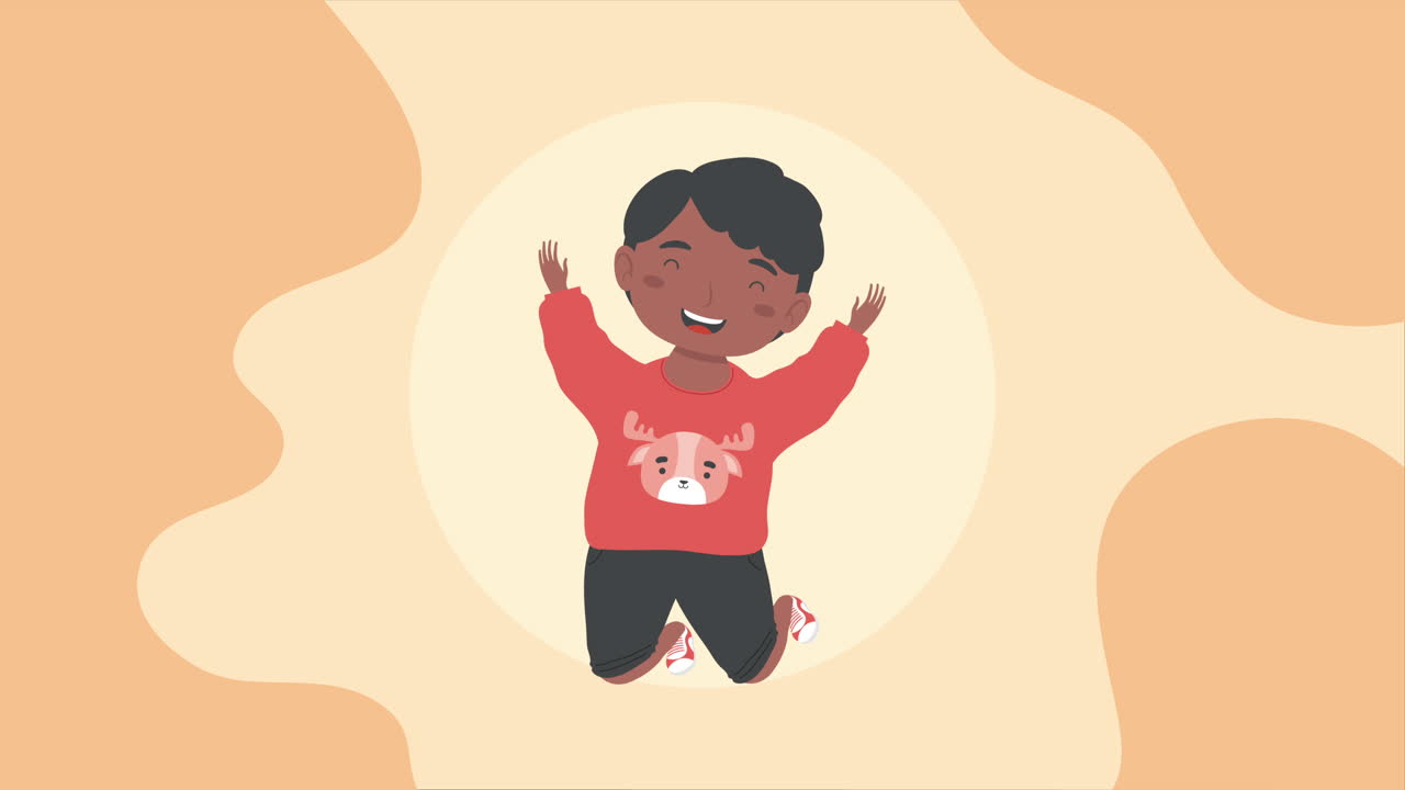 niño feliz saltando