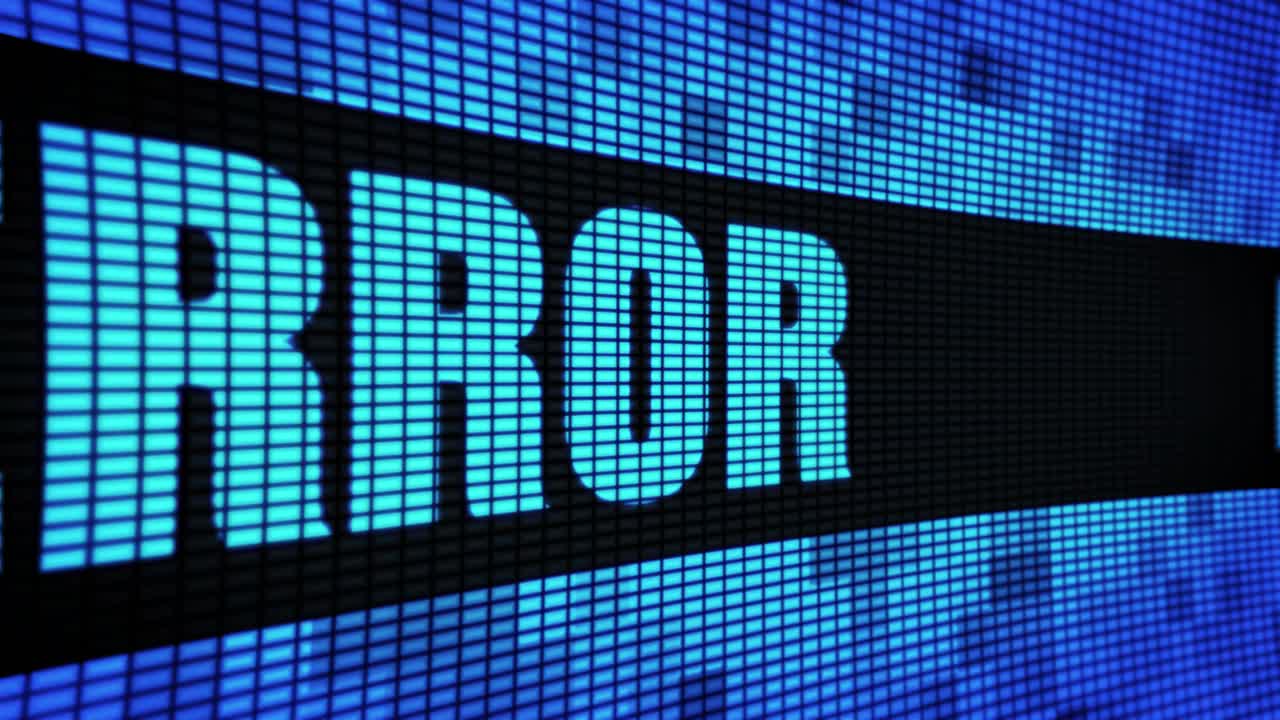 Error message on a digital display