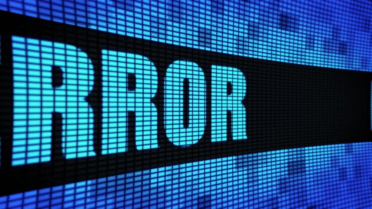 Error message on a digital display