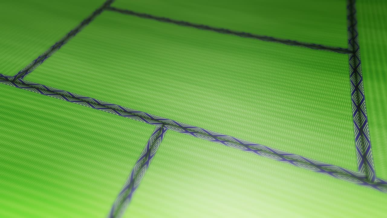 ходить по японскому татами на полу с копировальным пространством. бегать и ходить, делать шаги. закрывать ногу бегуна. концепция бизнес-вызова. цикл анимации.