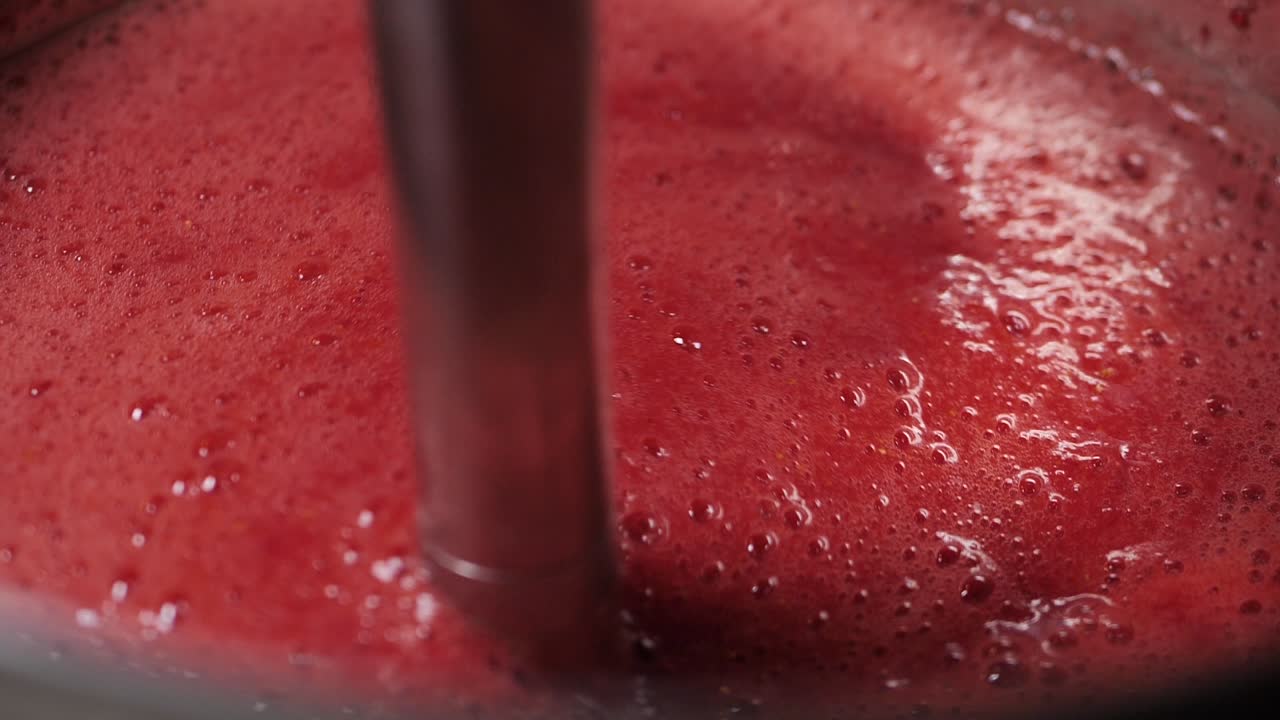 espuma rosa para mermelada de fresa