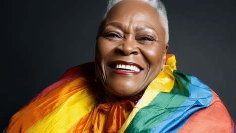 waving rainbow flag on a gray background symbolizes diversity and inclusion, proudly representing the lgbtq plus community while celebrating love, acceptance, and equality for all