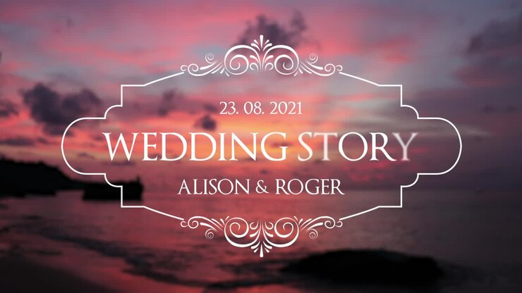 Wedding themed sunset beach