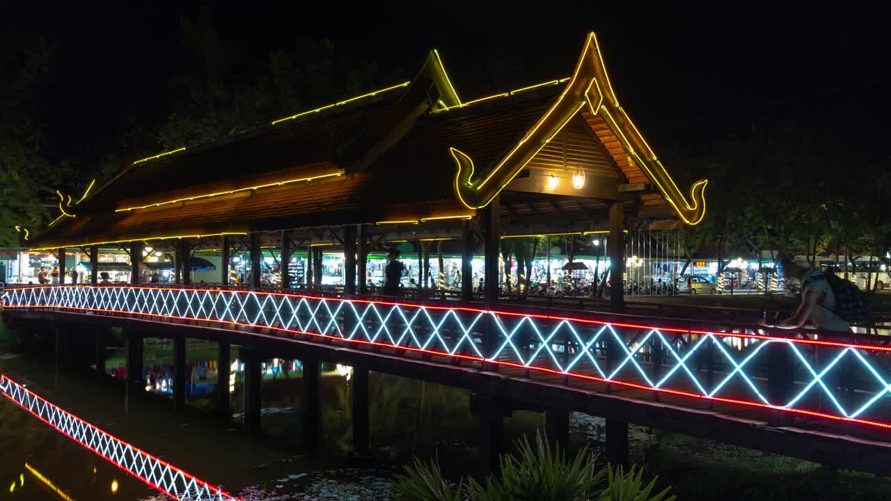 Night Market Bridge at Night