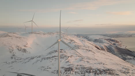 wind turbine spins and other wind turbines stay still