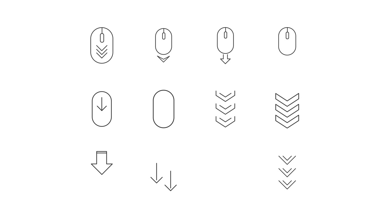 Animated UI Icons for Scrolling and Downloading