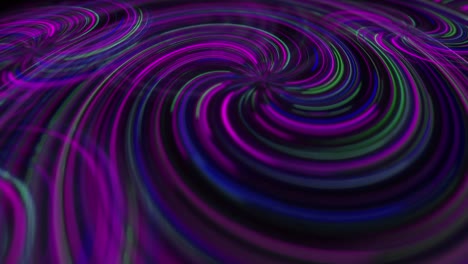 Spiral-of-moving-purple-and-green-glowing-neon-lines