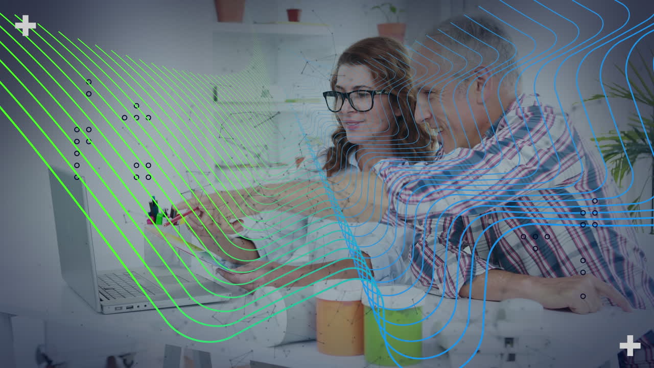 animación de líneas y moléculas sobre personas estudiadas