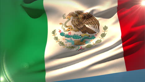 large mexico national flag waving