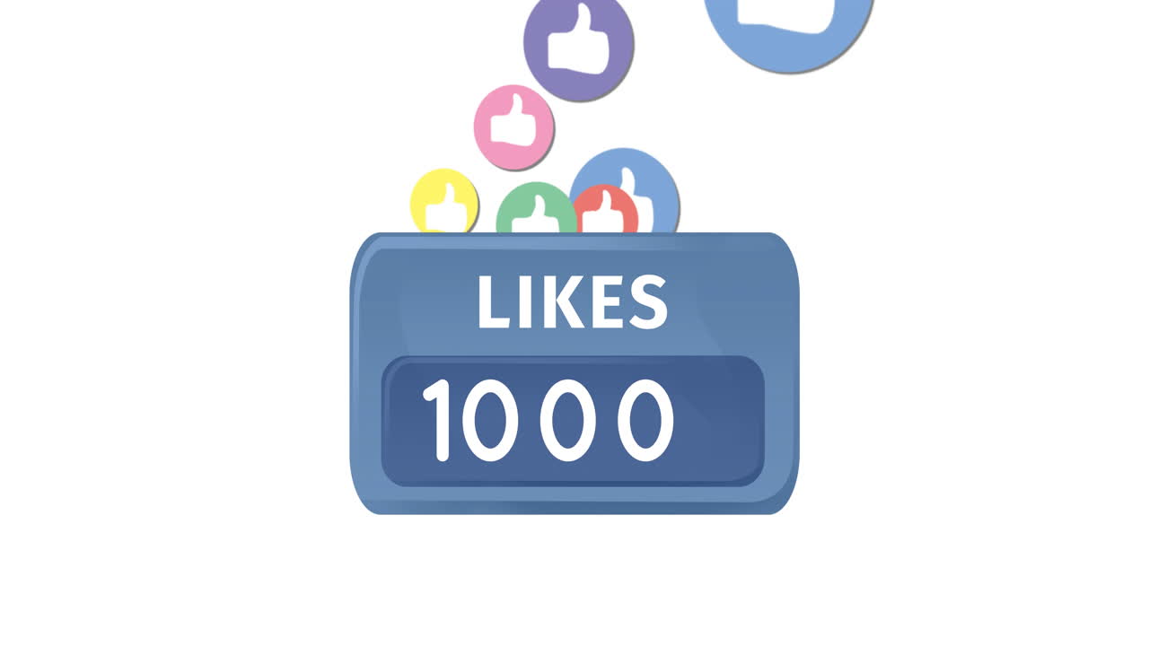 Colorful like icons and likes counter 4k