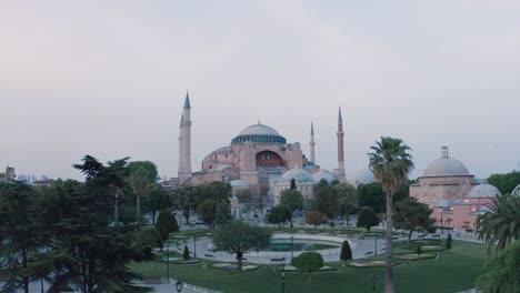 aerial view of hagia sophia in istanbul. 4k footage in turkey