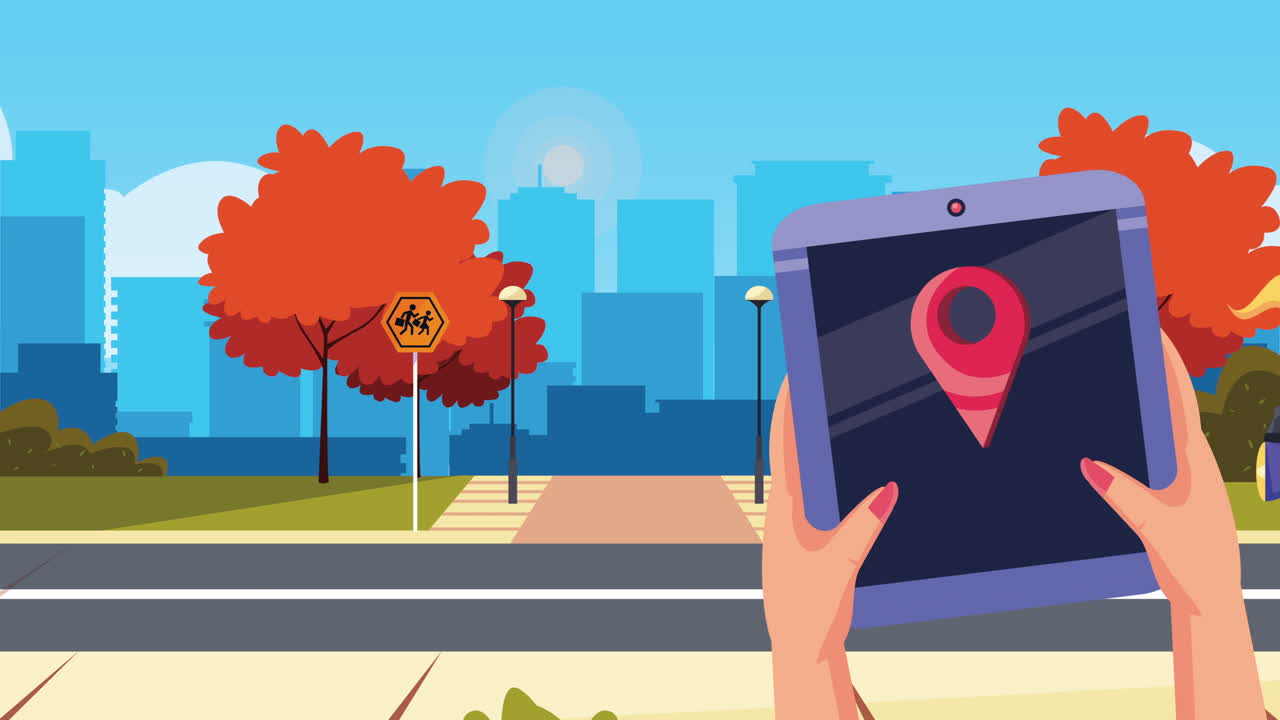 trabajador de servicio de entrega en animación de motocicletas y tabletas