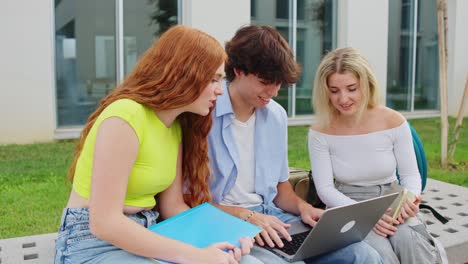Group of Students Studying Together on Campus