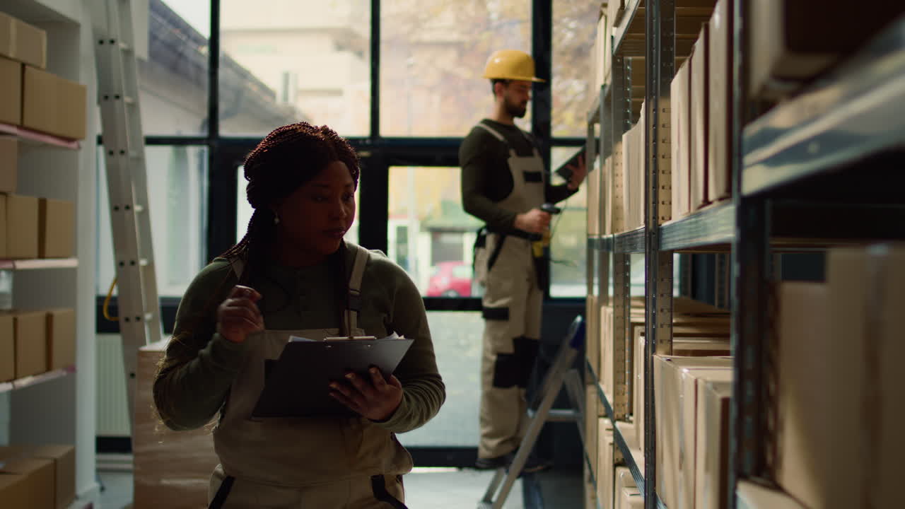 Warehouse Workers Taking Inventory