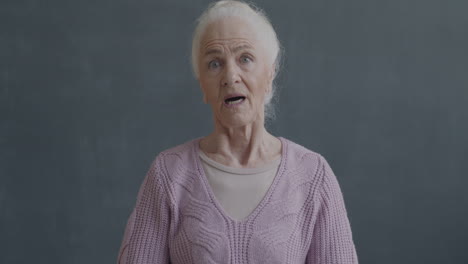surprised elderly woman
