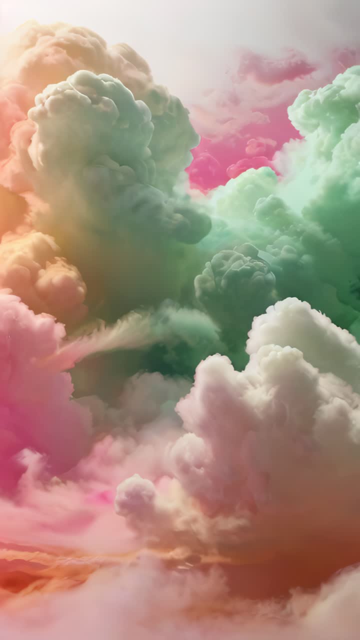 A colorful sky with clouds of different colors