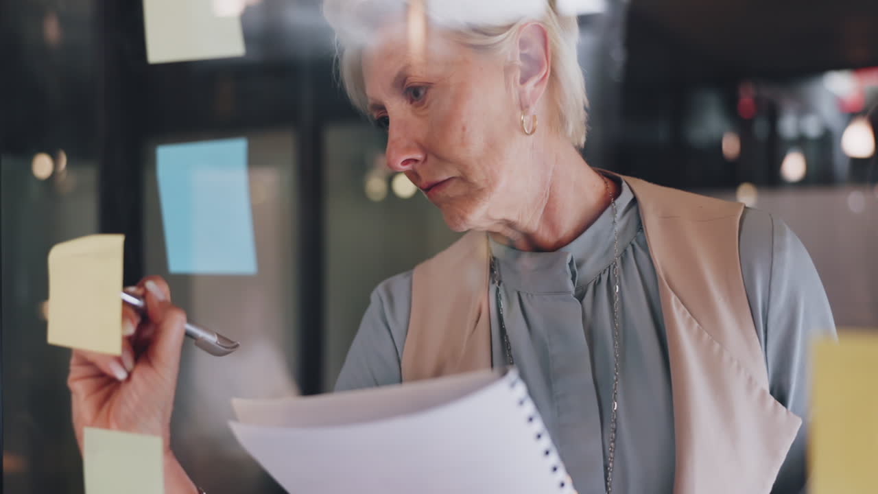Planning, CEO or woman writing schedule