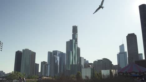 panning chicago skyline day time