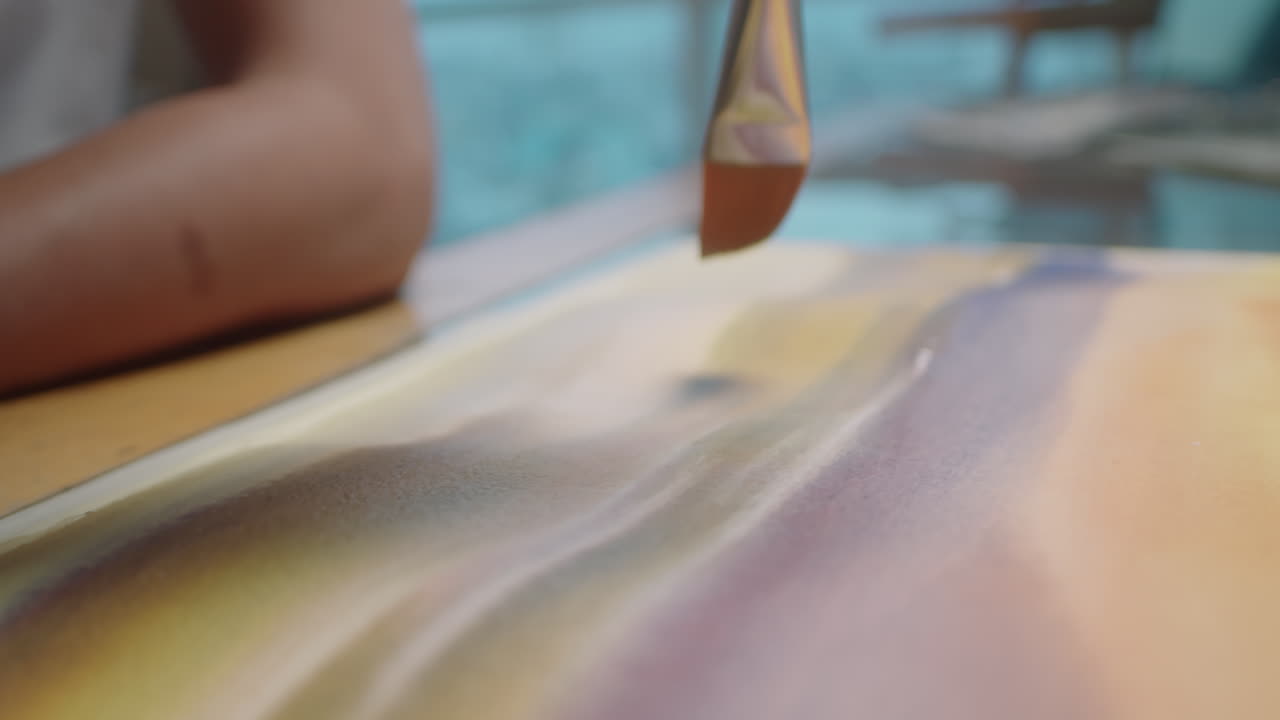 Drawing Gradient with Watercolor Paints