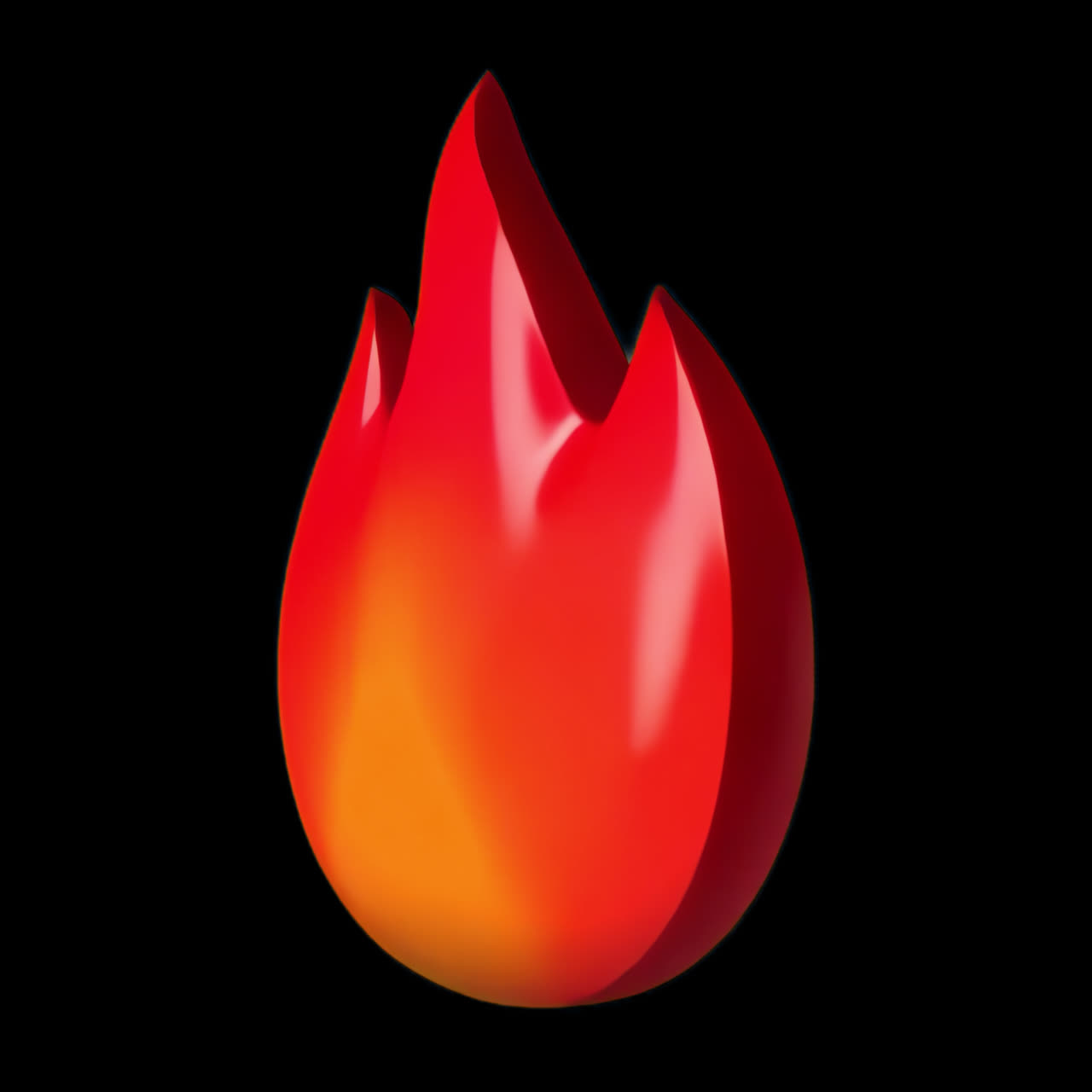 Levende flammende ikonanimation isoleret element, gennemsigtig 4K-video, alfakanal, ProRes 4444