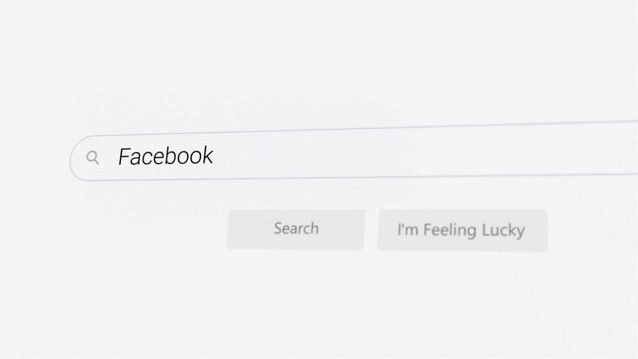 Searching for Facebook on Internet browser