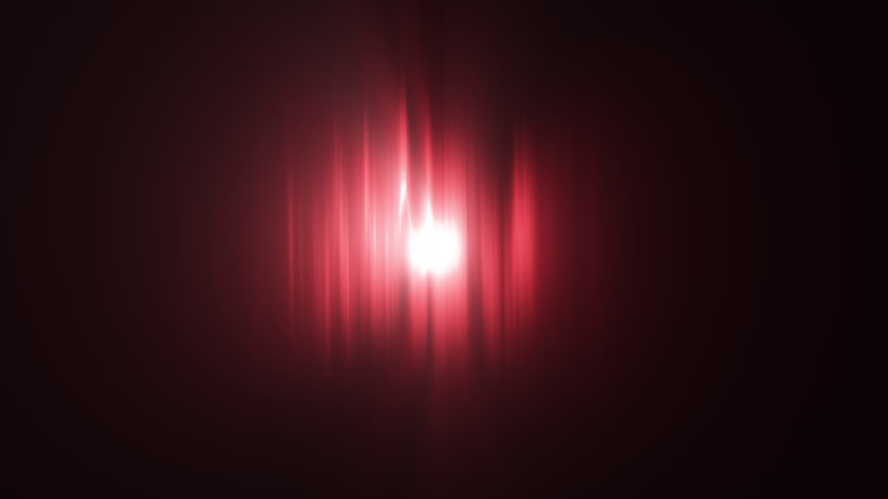 Abstract Red Aurora Glowing Lines with Small Light Rays Beams Shining in Fragmented Torch Style. Motion Graphics Overlay Effect