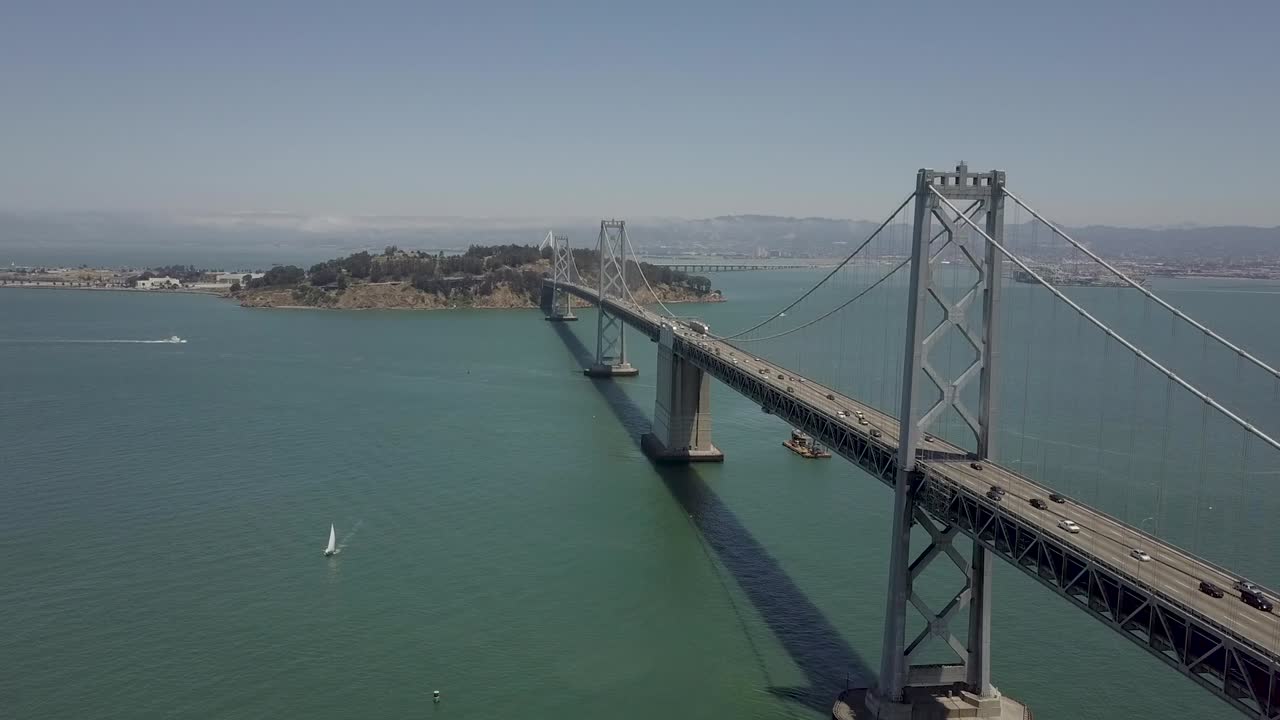 San Francisco Oakland bay bridge Aerial