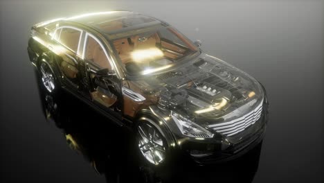 motor y otras partes visibles en el coche