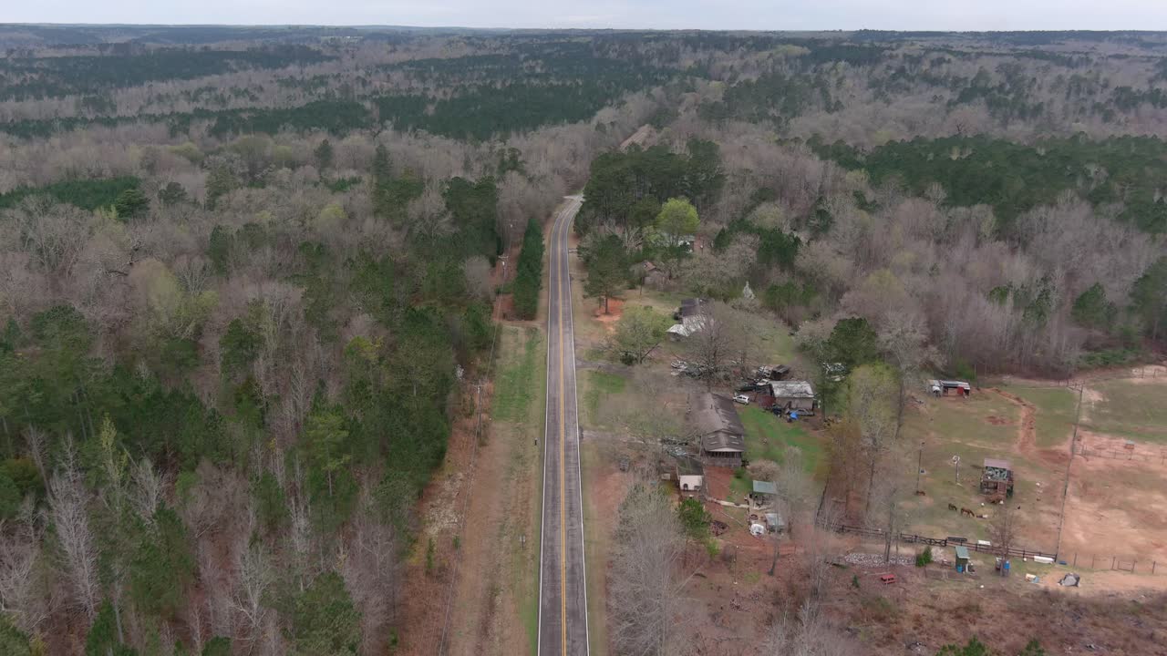 antena del área boscosa del bosque en eatonton, georgia