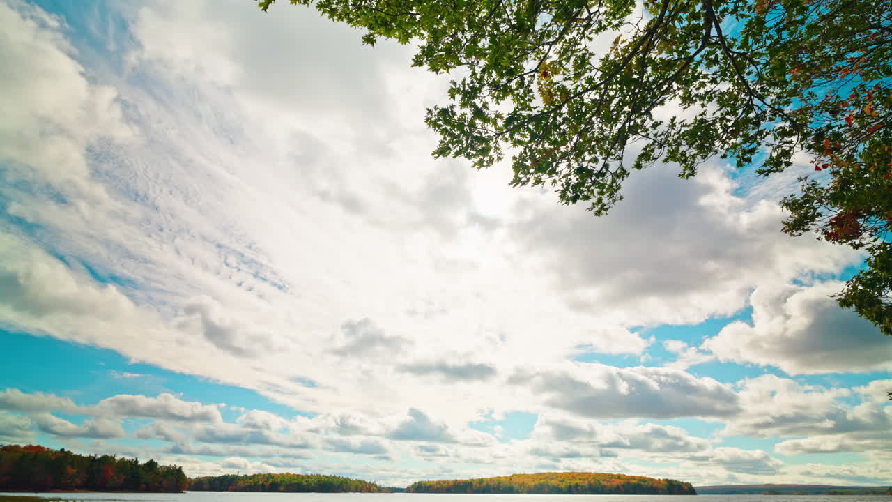 Timelapse at Kejimkujik National Park in Nova Scotia, Canada.
View of the traveling clouds.