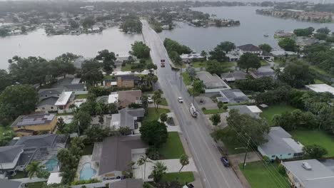 4k drone video of flooding caused by storm surge of hurricane idalia in st