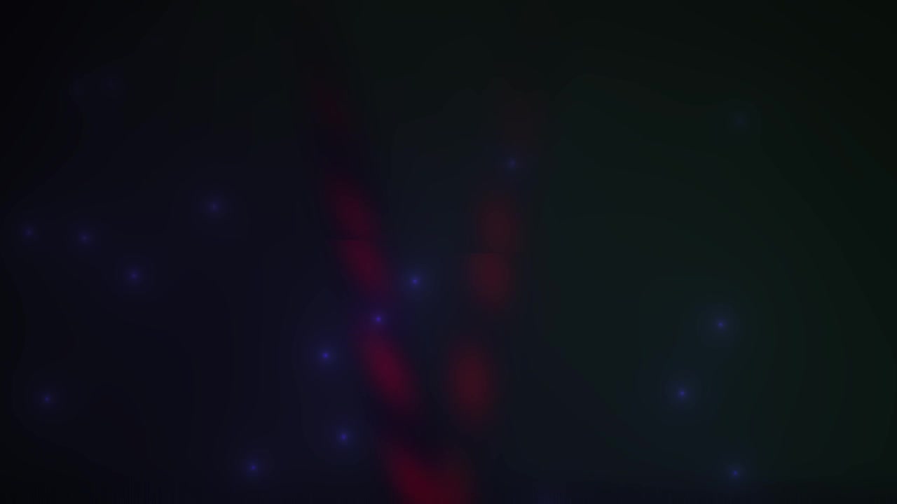 Dynamic Red Light Beam and Blue Particles on Dark Abstract Background