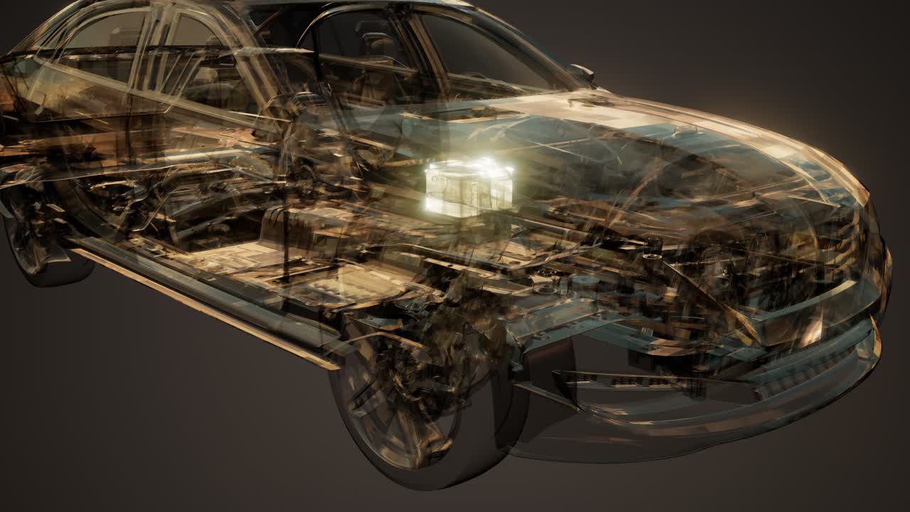 batería de coche visible en el coche