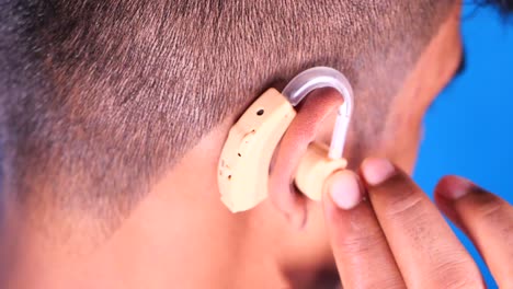 person with hearing aid