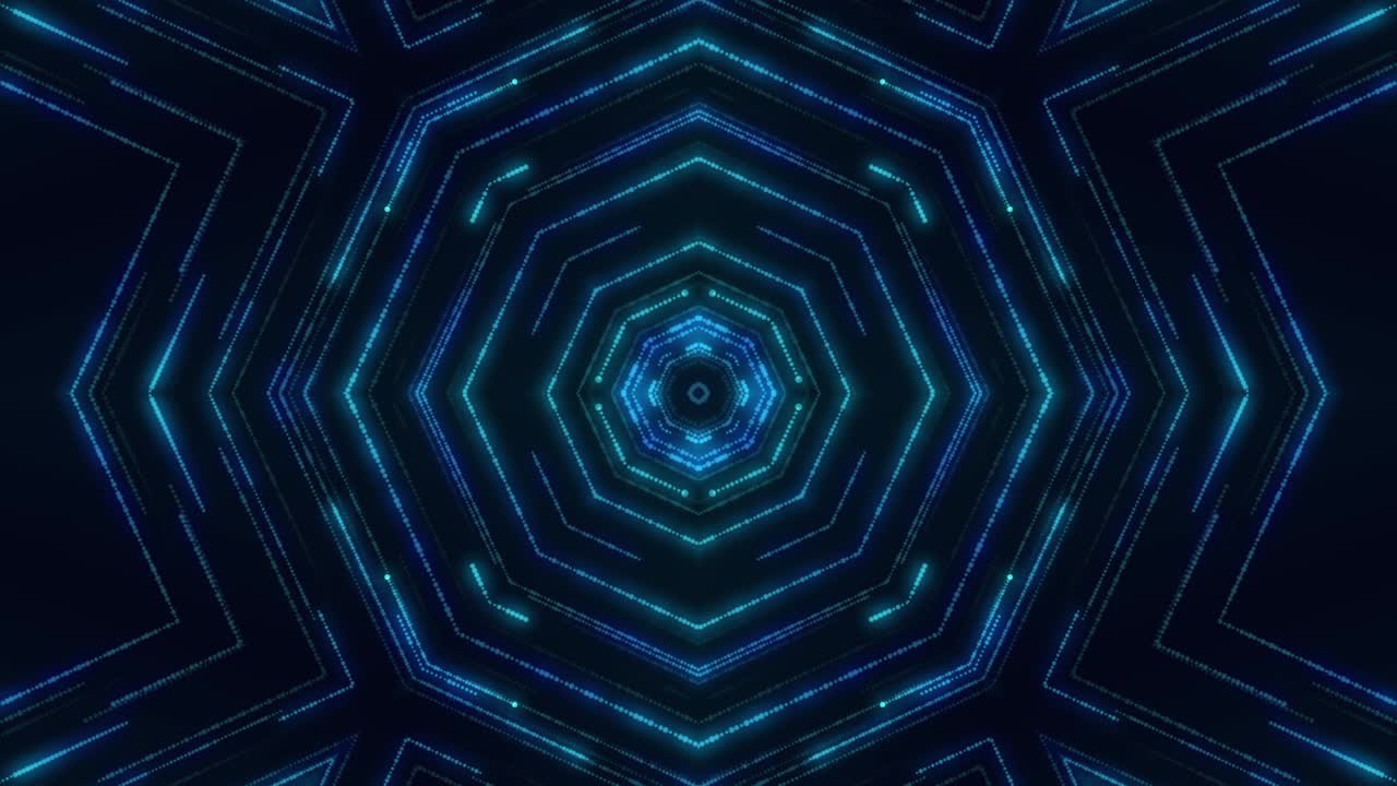 blue neon light abstract visual geometry motion graphic technology digital concept visual VJ loop