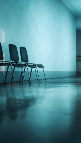 empty waiting room with wet floor