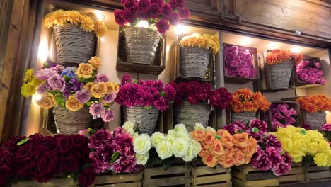 vibrant flower arrangement in florence, italy