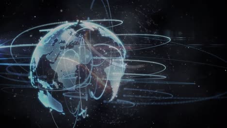 Animation-of-globe-with-network-of-connections-with-glowing-spots