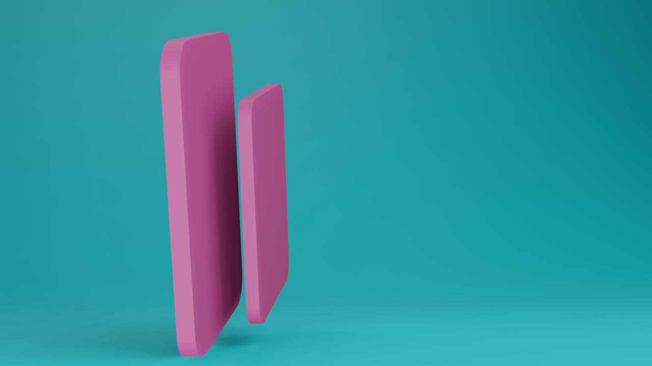 3d rendered  blue-green background with Pink smartphone .