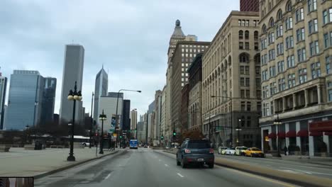 pov shot of car driving in new york city