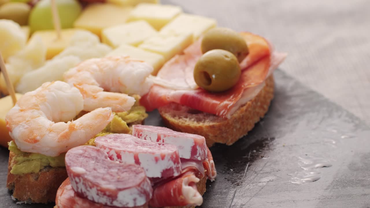 Delicious Tapas Selection with Various Ingredients